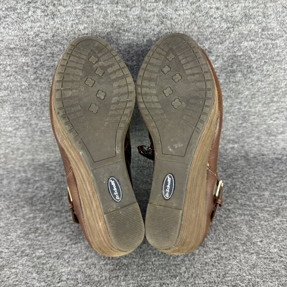 ✅Dr.Scholl's Boots Womens 8W Brown Leather Wedge Ankle Side Zip Fashion Booties. - Picture 3 of 10